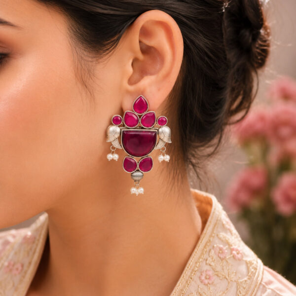 Dangler Peacock Earring Premium Brass Traditional Ethnic Jewelry for Women