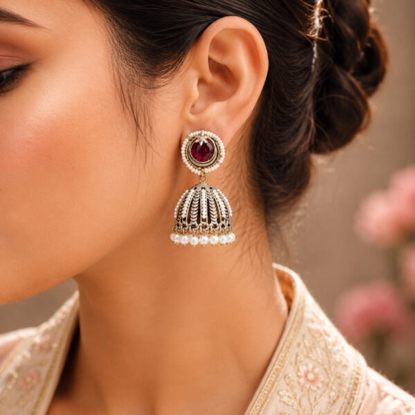 Oxidized Tradtional Jhumka Premium Brass Traditional Ethnic Earrings for Women