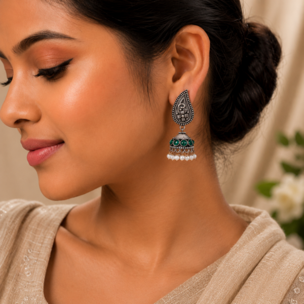 Leaf Jhumka Earring elegant traditional designer earrings for women
