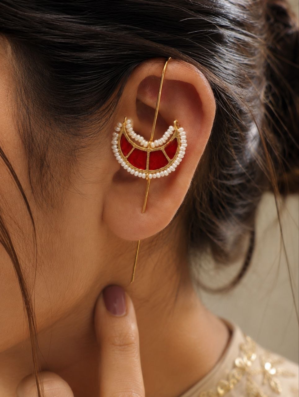 Gold Plated Half Moon Earcuff ?Elegant Jewelry for Modern Looks