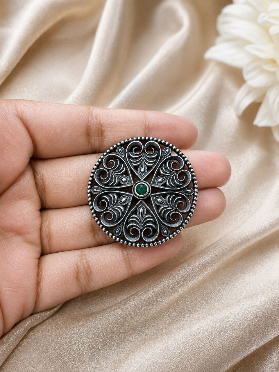 Elegant Floral Hair Accessories Oxidized Silver Hair Jewelry for Traditional Wear - Image 2
