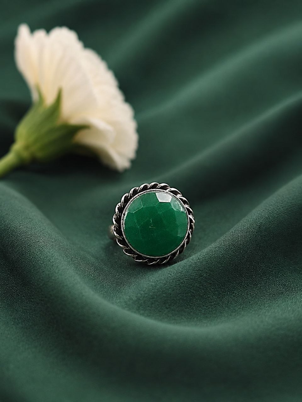 Adjustable Round Ring Oxidized Silver Adjustable Ring for Women - Image 5