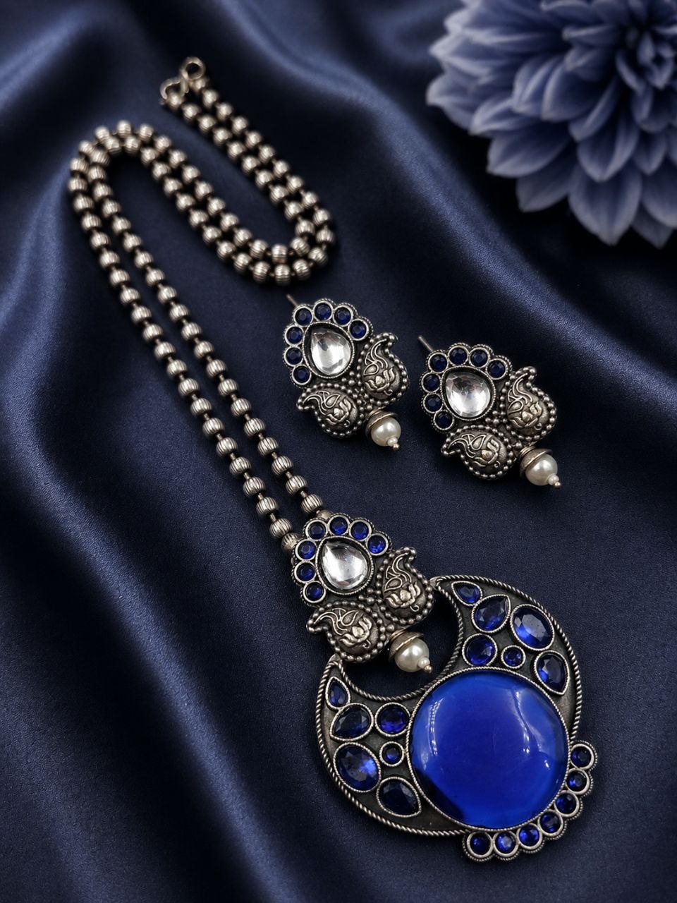 Designer Leaf Oxidized Necklace Set Traditional Jewelry for Beautiful Look - Image 6