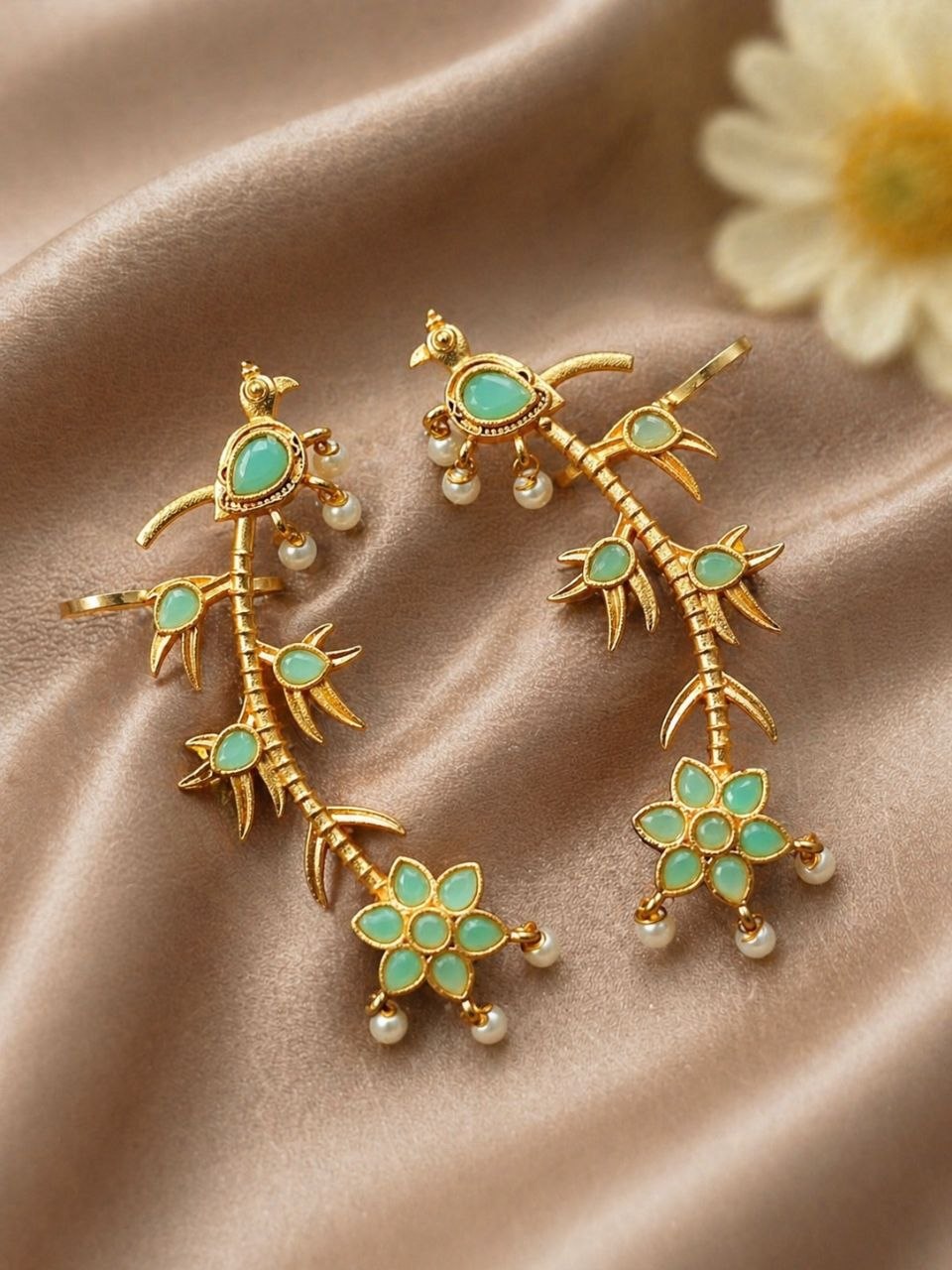 Gold Plated Earcuff Stylish Designer Jewelry for Trendy Statement Look - Image 2
