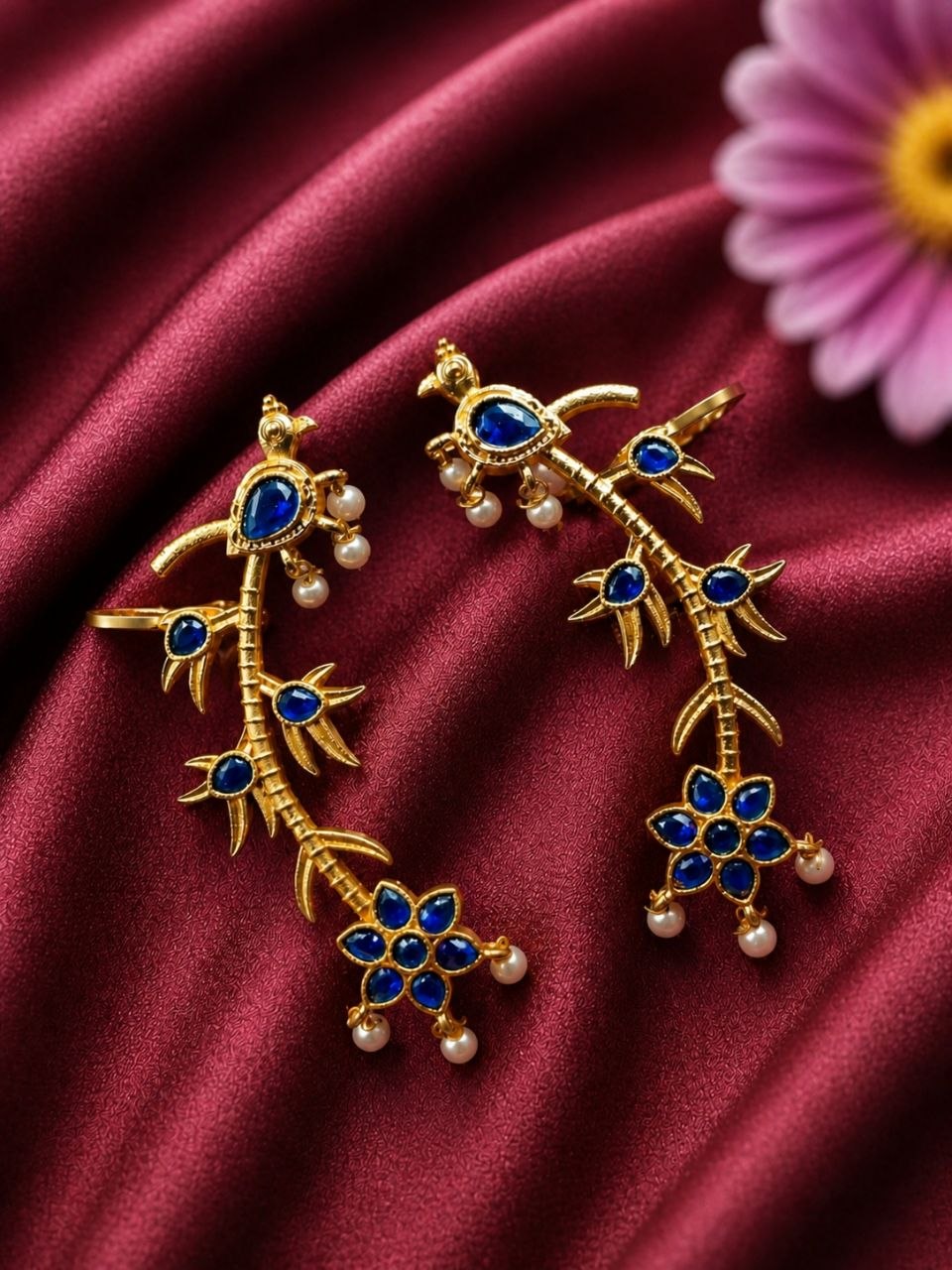 Gold Plated Earcuff Stylish Designer Jewelry for Trendy Statement Look - Image 4