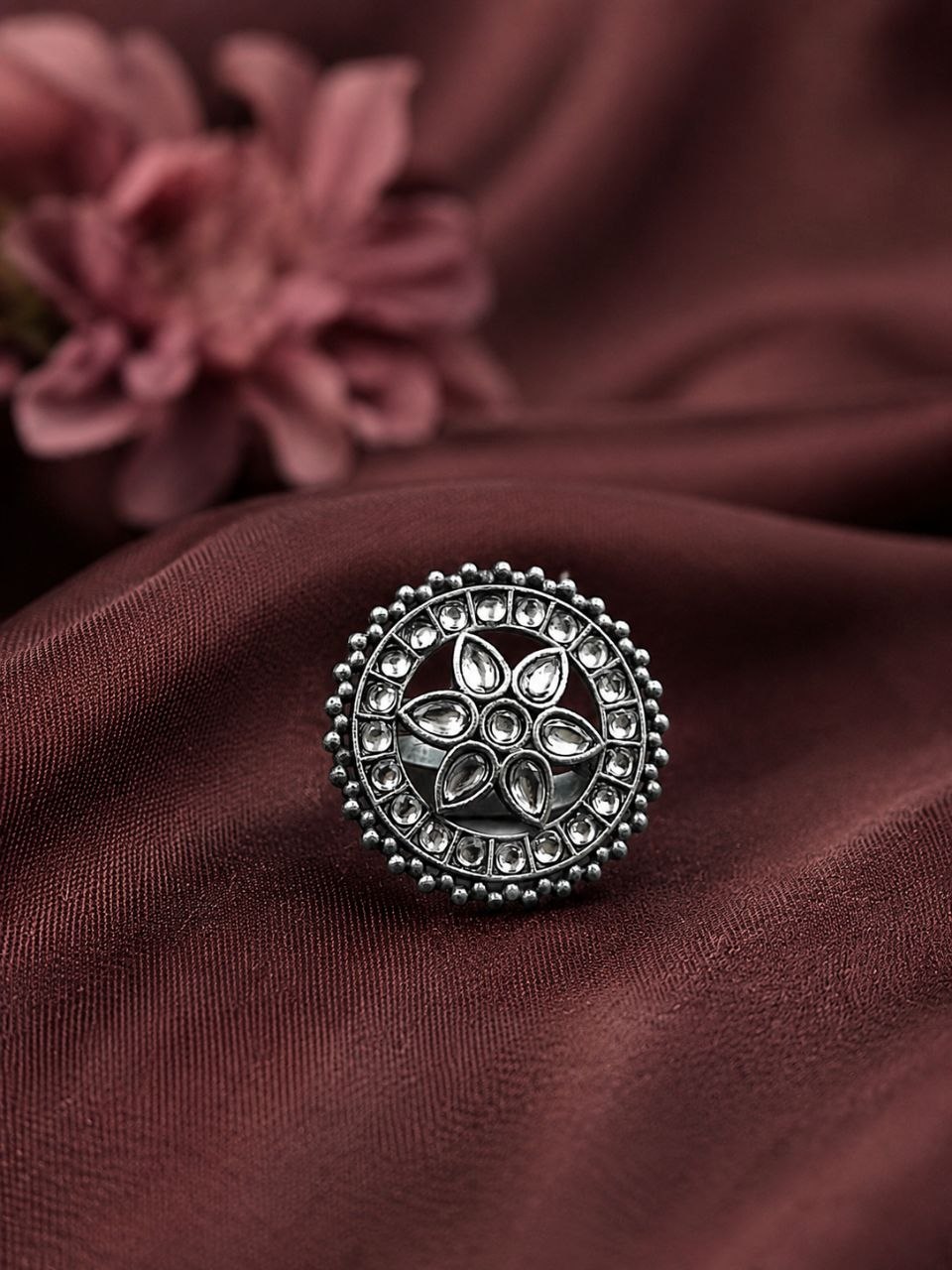 Oxidized Floral Ring Vintage Design for Ethnic & Everyday Wear - Image 5