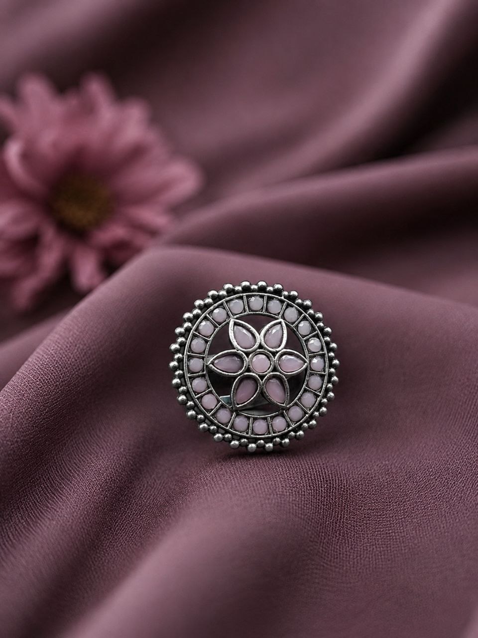 Oxidized Floral Ring Vintage Design for Ethnic & Everyday Wear - Image 9