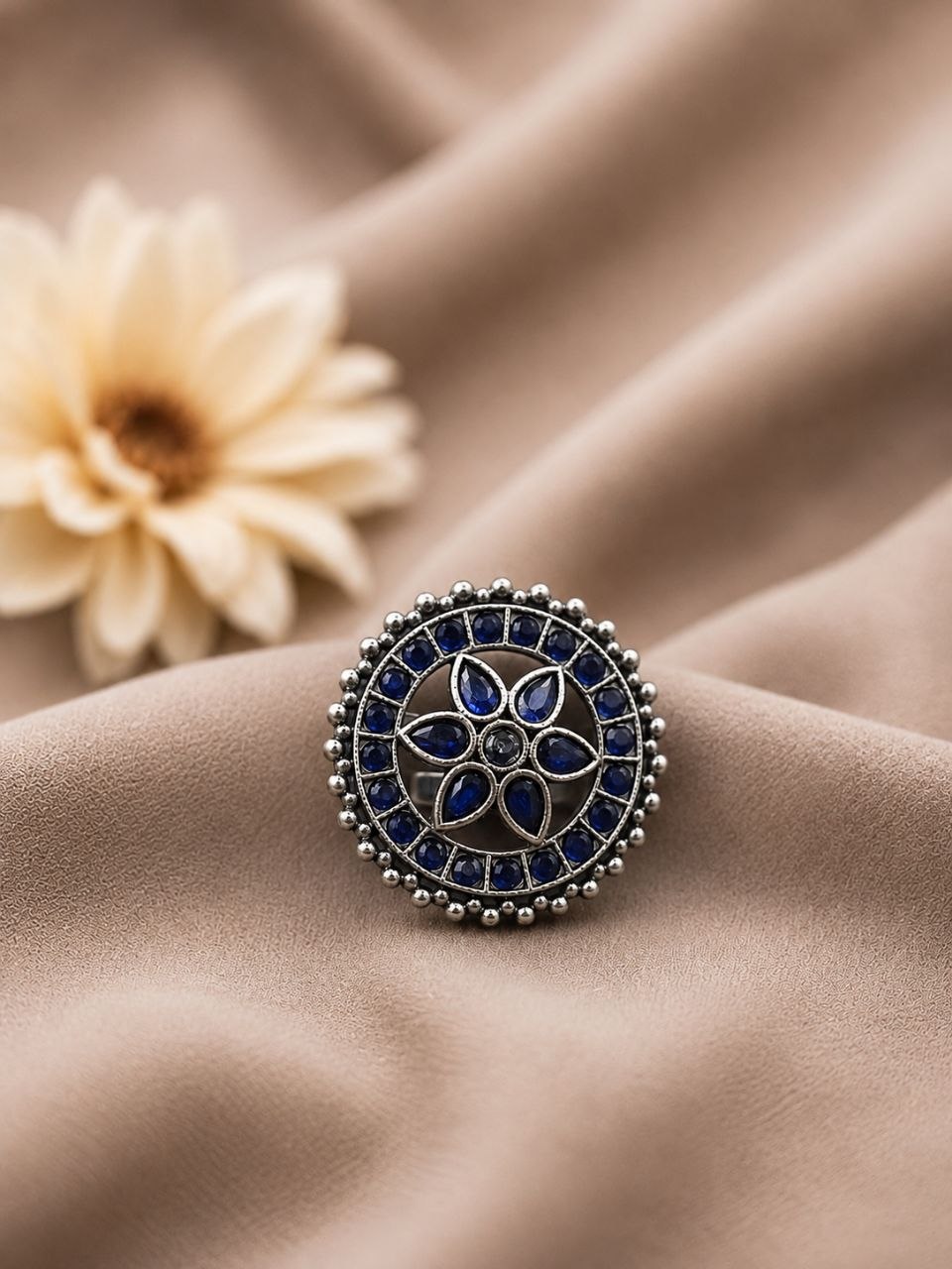 Oxidized Floral Ring Vintage Design for Ethnic & Everyday Wear - Image 4