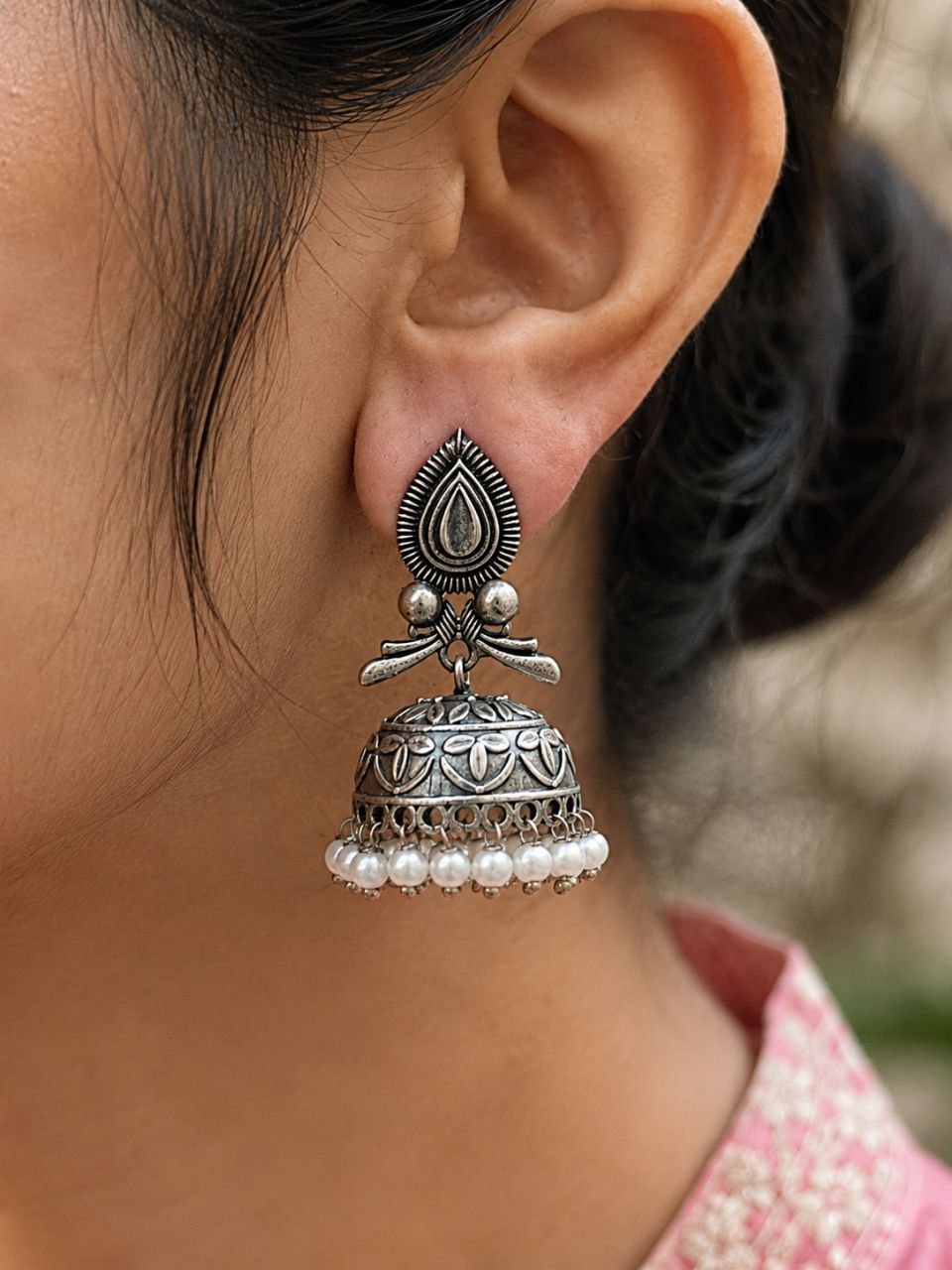 Leaf Jhumka Earring Traditional Jewelry for Festivals & Ethnic Wear