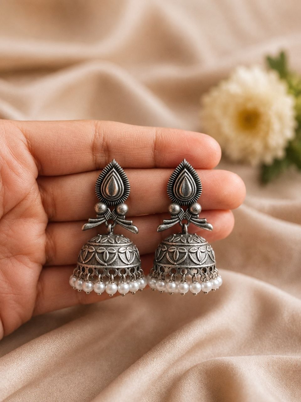Leaf Jhumka Earring Traditional Jewelry for Festivals & Ethnic Wear - Image 3