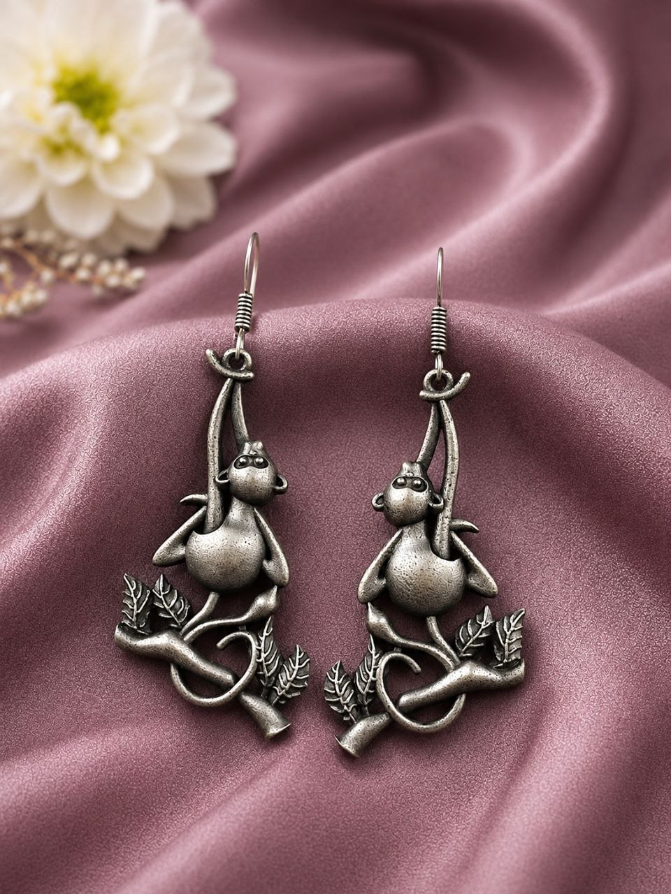 Unique Monkey Hook Earring Artistic Jewelry for Ethnic & Casual Wear - Image 2