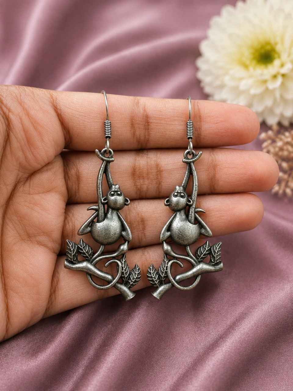 Unique Monkey Hook Earring Artistic Jewelry for Ethnic & Casual Wear - Image 3