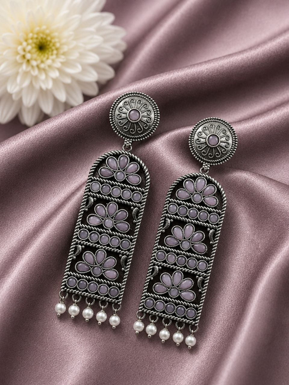 Handmade Silver Earring Artisan Crafted Jewelry for Traditional & Everyday Wear - Image 2