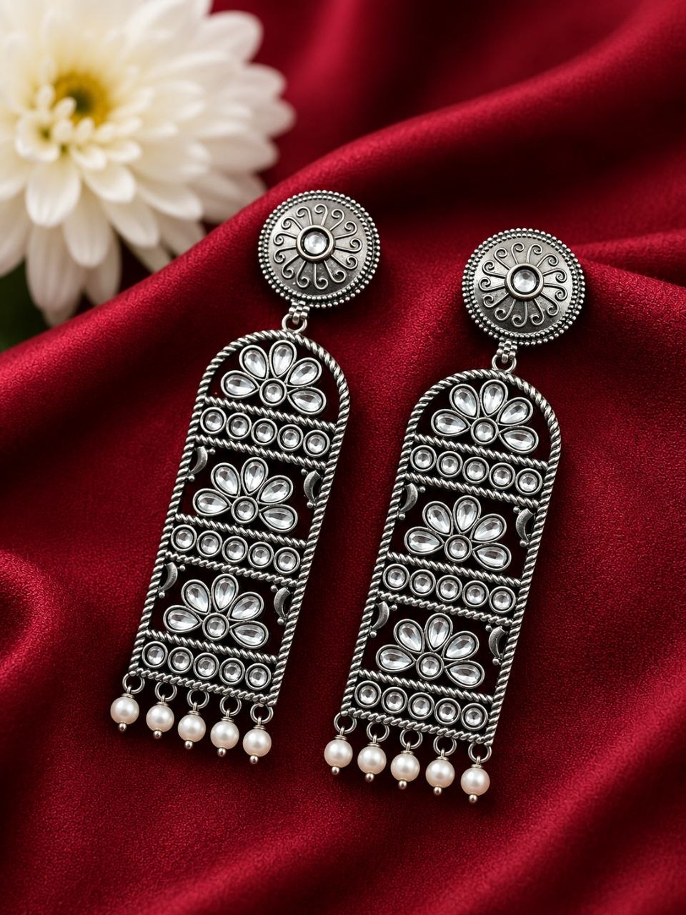 Handmade Silver Earring Artisan Crafted Jewelry for Traditional & Everyday Wear - Image 4