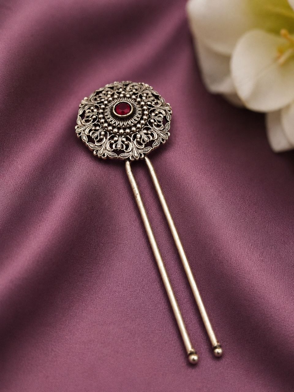 Designer Floral Hair Accessories Ethnic Hair Jewelry for Traditional Look - Image 6