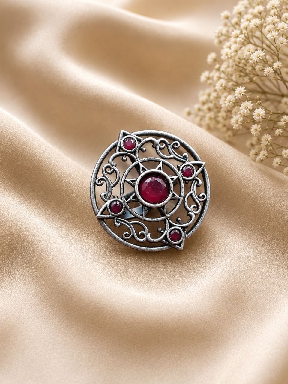 Vintage Adjustable Ring Elegant Antique Statement Ring for Party Look - Image 6