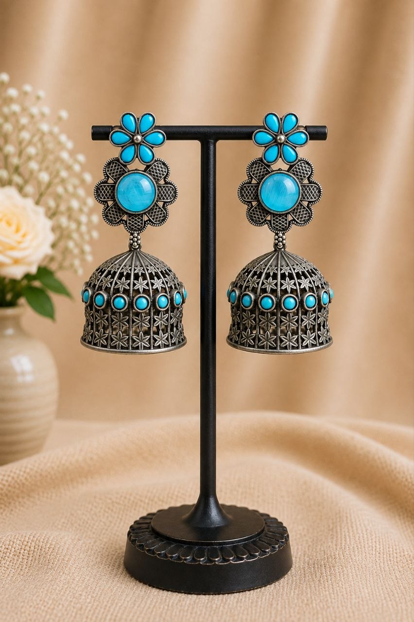 Antique Floral Jhumka β Stunning Traditional Design for Graceful Festive Looks - Image 8