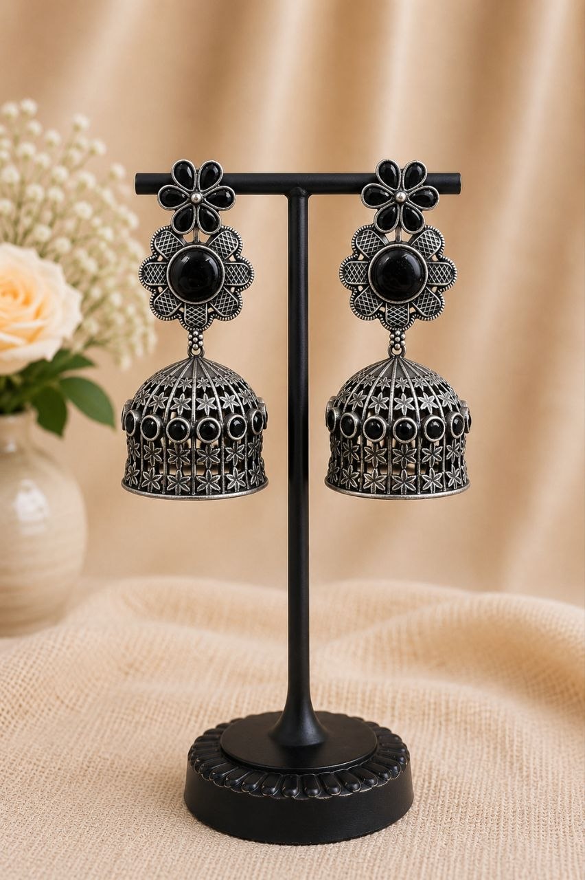 Antique Floral Jhumka β Stunning Traditional Design for Graceful Festive Looks - Image 7
