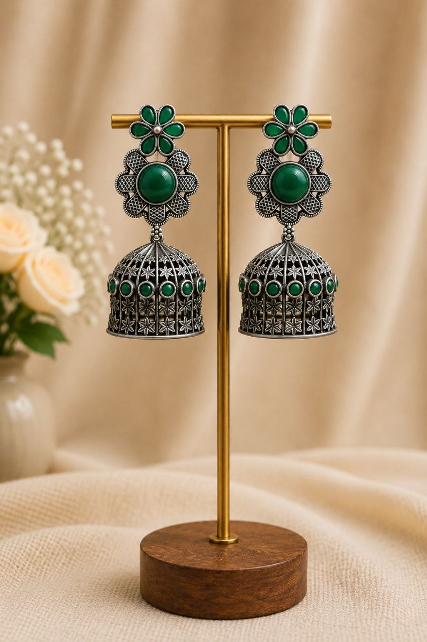 Antique Floral Jhumka β Stunning Traditional Design for Graceful Festive Looks - Image 6