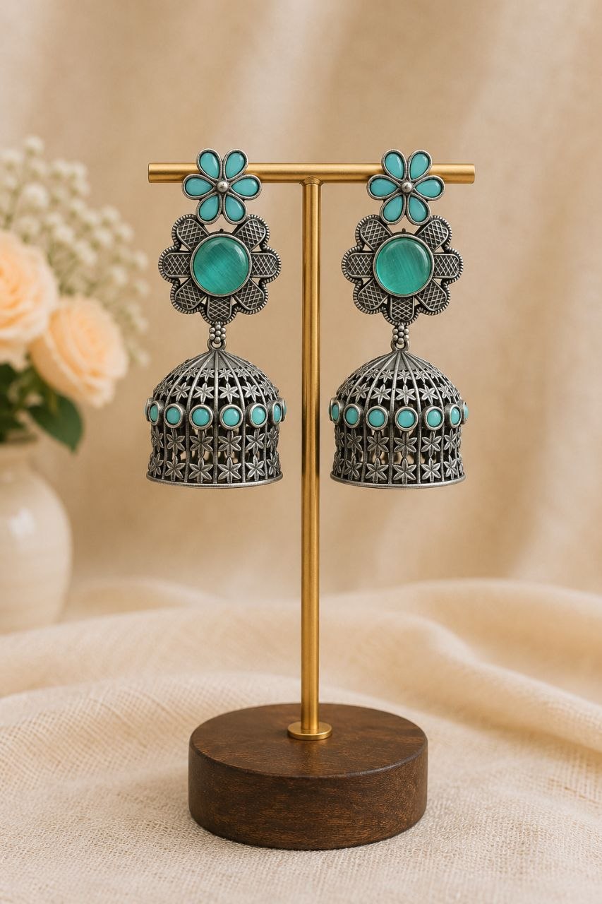 Antique Floral Jhumka β Stunning Traditional Design for Graceful Festive Looks - Image 5