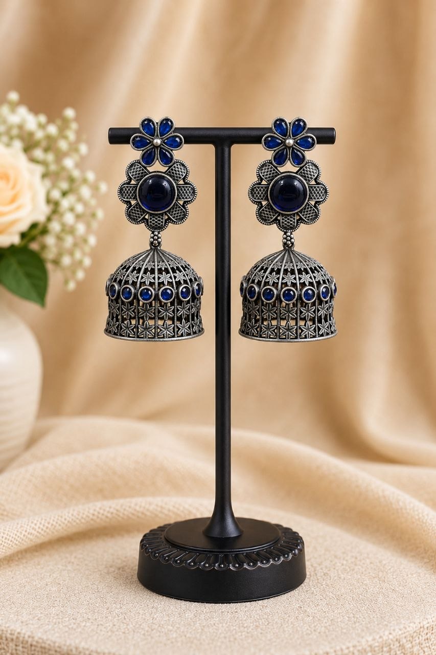 Antique Floral Jhumka β Stunning Traditional Design for Graceful Festive Looks - Image 4
