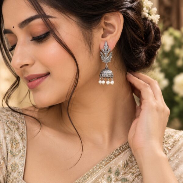 Leaf Jhumka Earring traditional brass ethnic jewellery for women