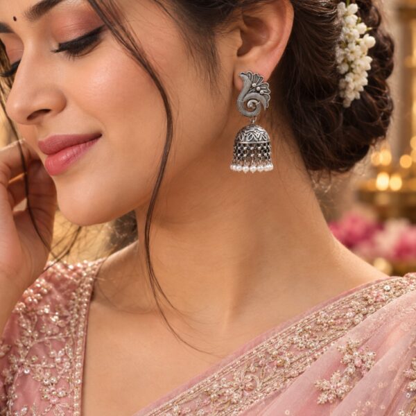 Peacock Jhumka Earring traditional brass ethnic jewelry for women