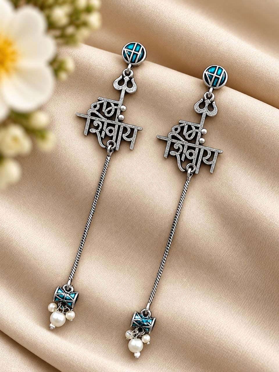 Exquisite Spiritual Silver Trishul Earring for Graceful Traditional Looks - Image 5