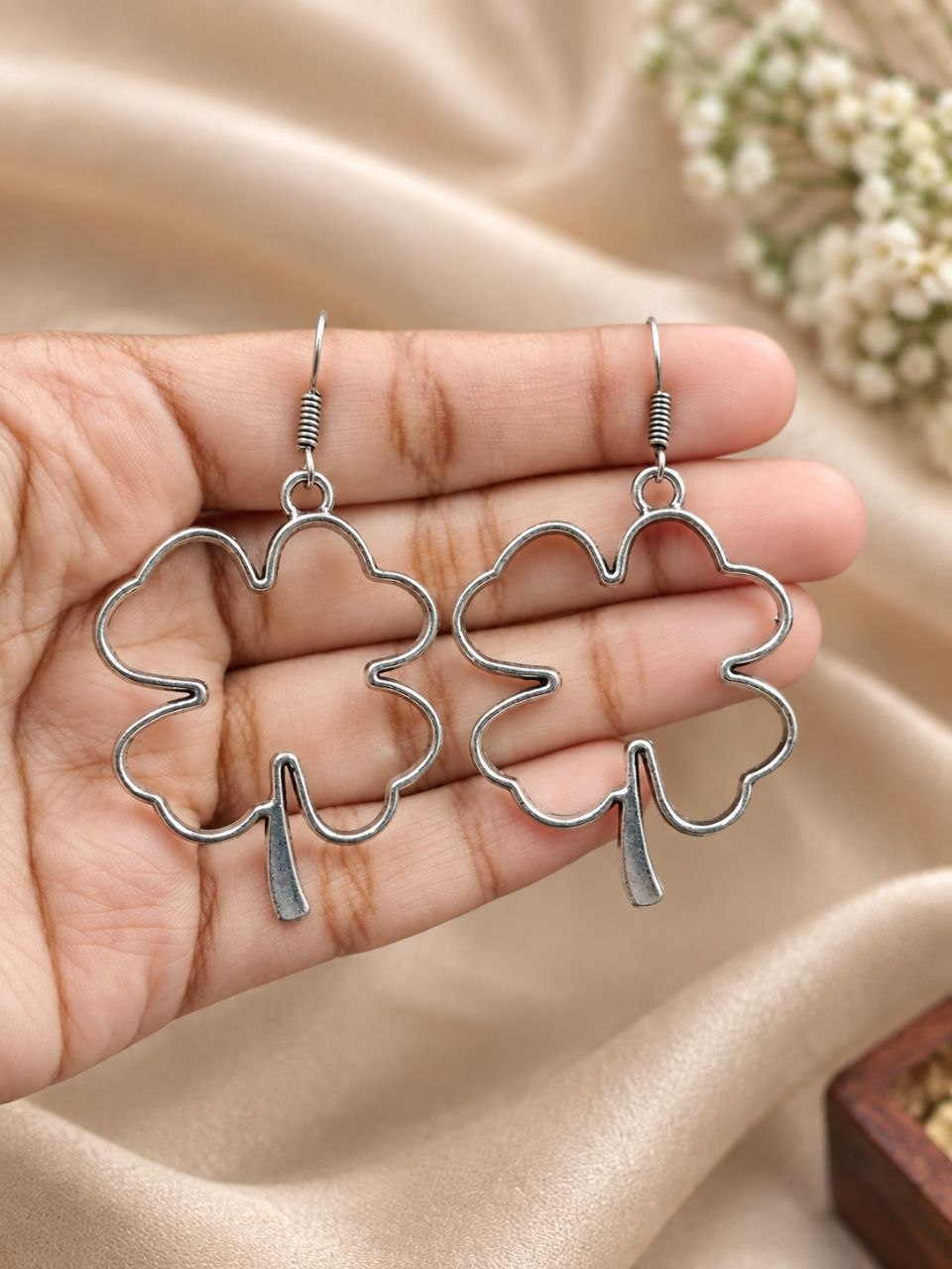 German Silver Tree Hook Earring ? Elegant Jewelry for LightWeight Design - Image 3