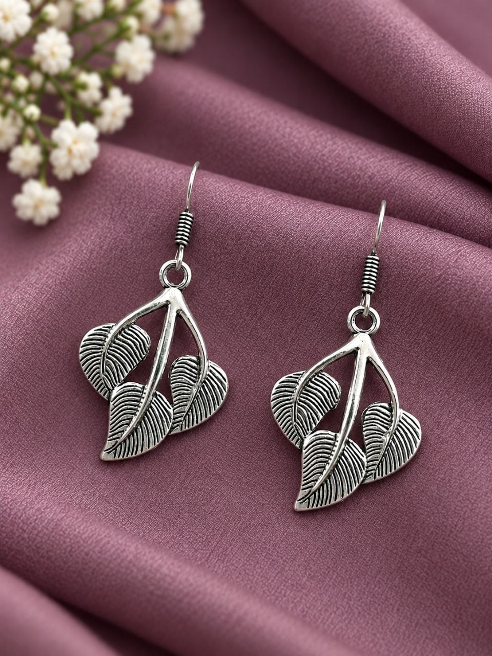 Leaf Hook Earring ? Elegant Nature-Inspired Jewelry for Women - Image 2