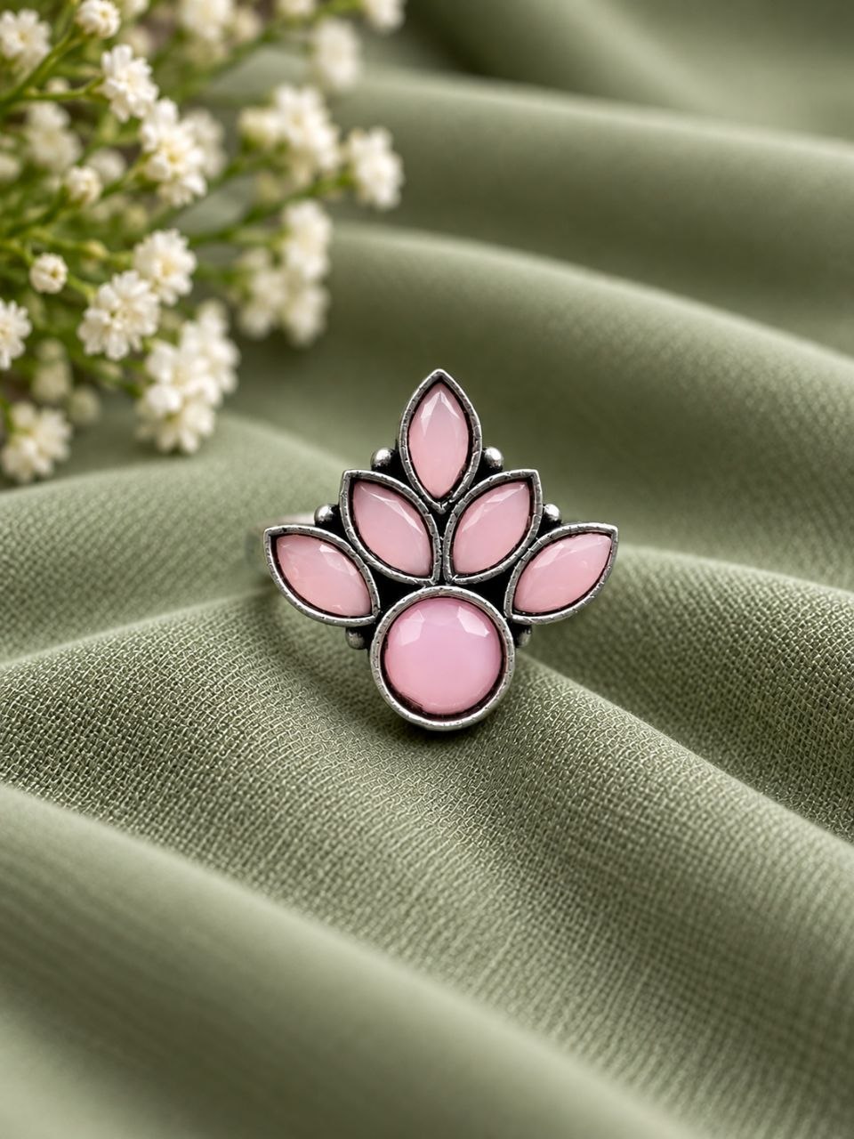 Oxidized Silver Flower Ring ? Stunning Design for Ethnic Look - Image 9
