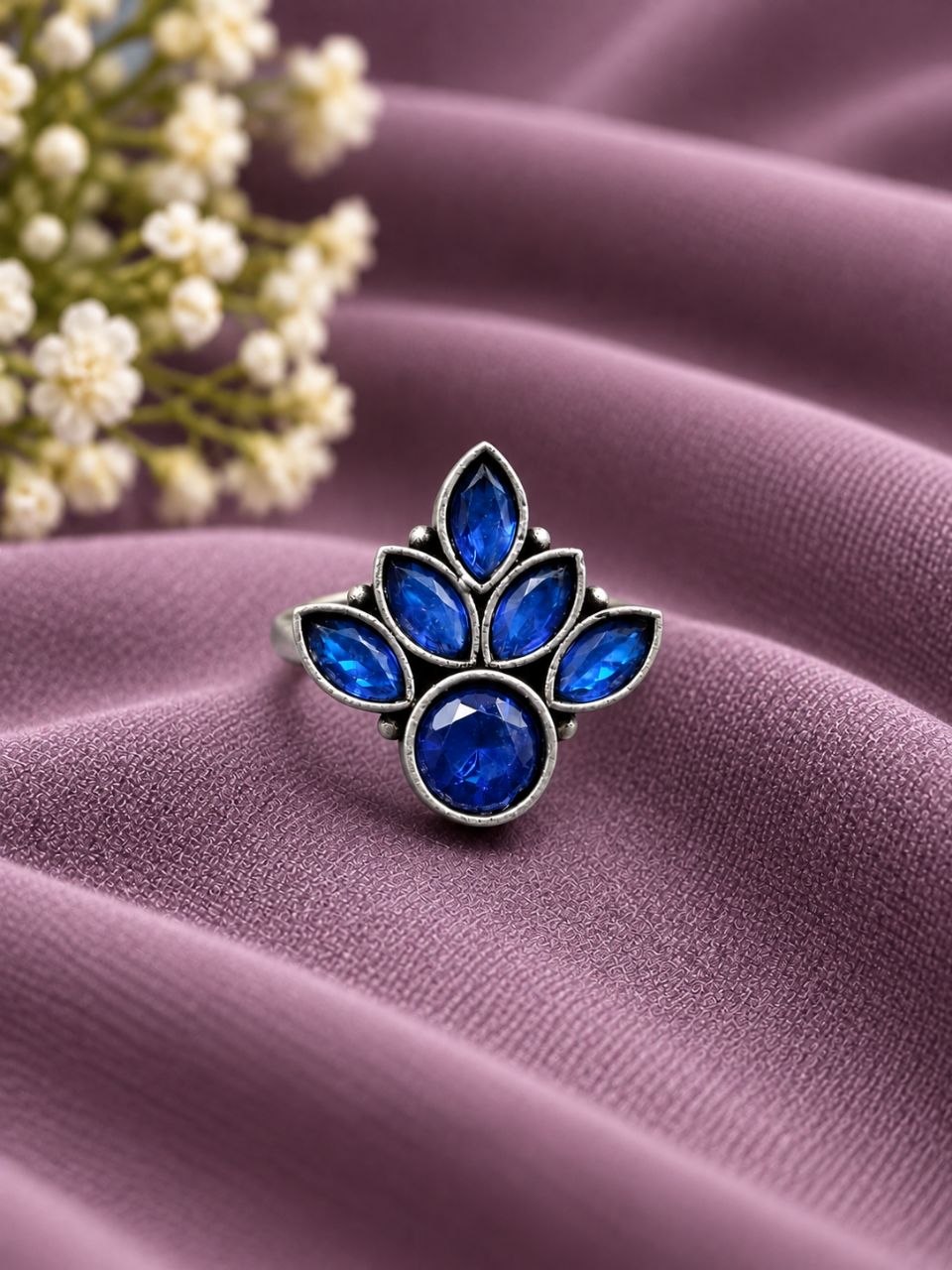 Oxidized Silver Flower Ring ? Stunning Design for Ethnic Look - Image 8