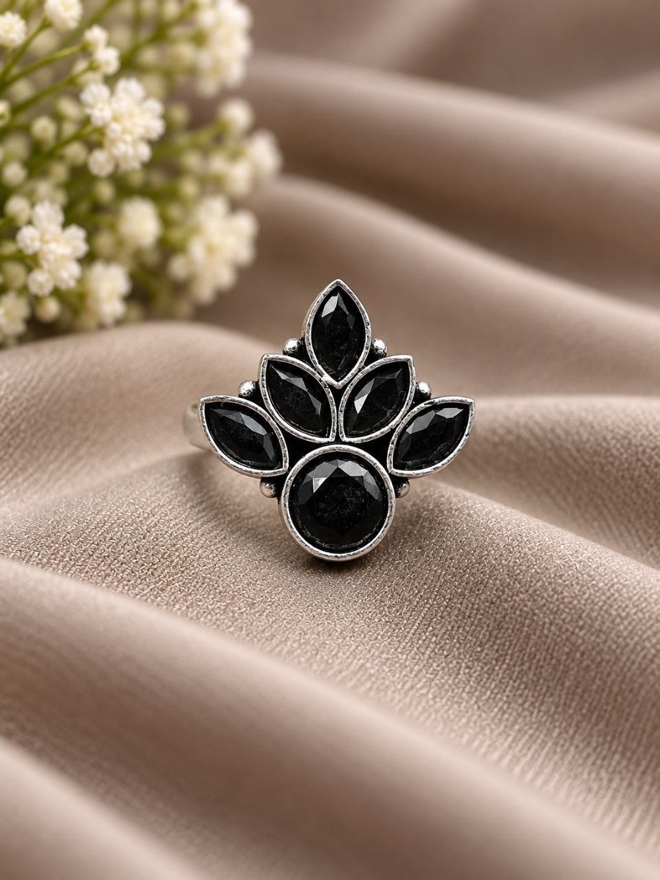 Oxidized Silver Flower Ring ? Stunning Design for Ethnic Look - Image 6