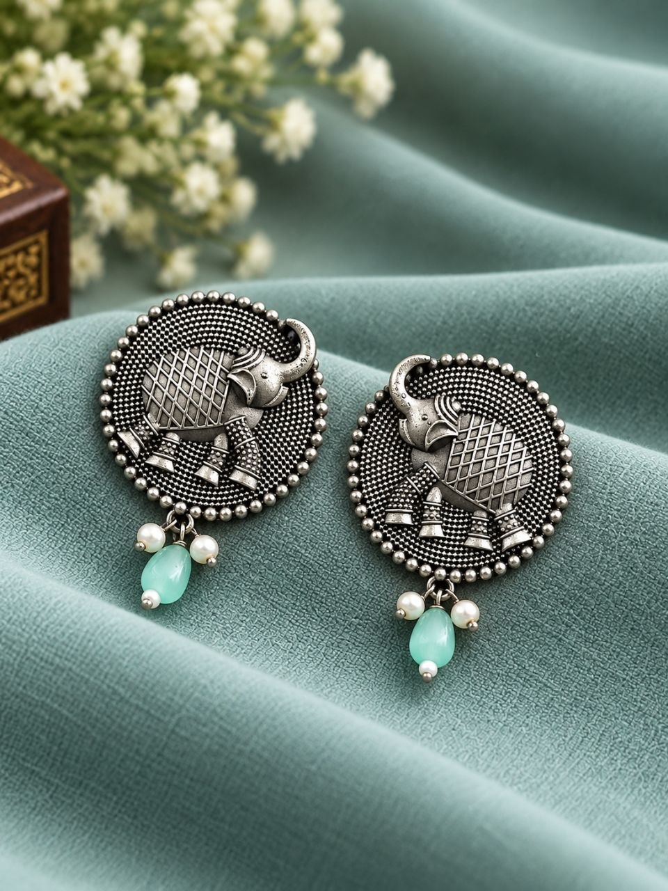 Oxidized Elephant Stud Earring for Elegant Ethnic and Special Occasion - Image 6
