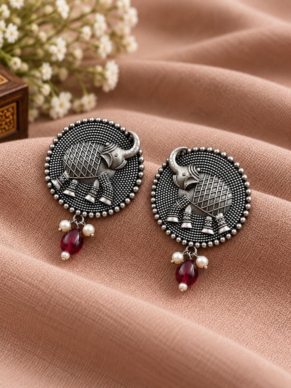Oxidized Elephant Stud Earring for Elegant Ethnic and Special Occasion - Image 4