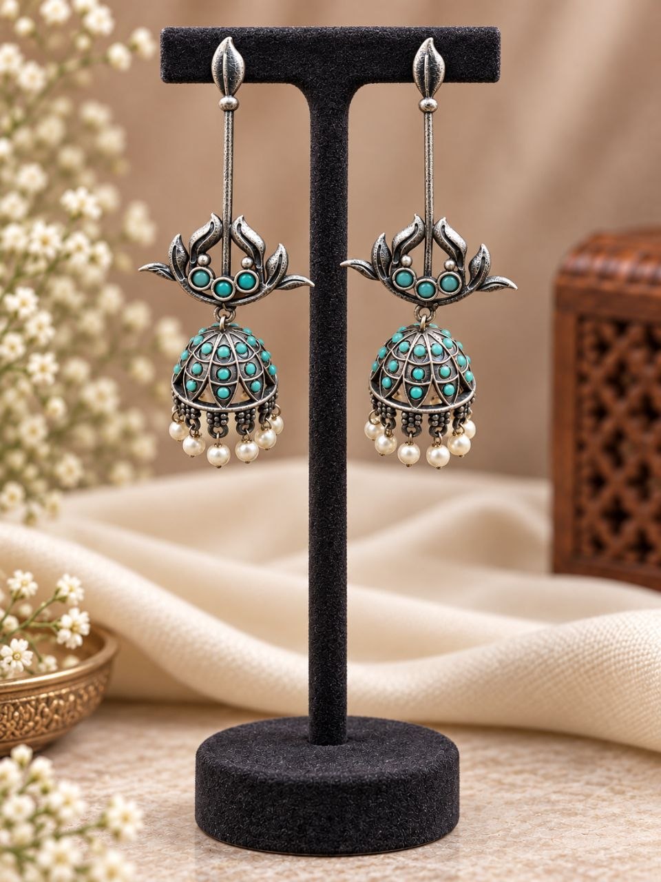 Dangler Leaf Jhumka Earring ? Traditional Design for Everyday Styling - Image 2