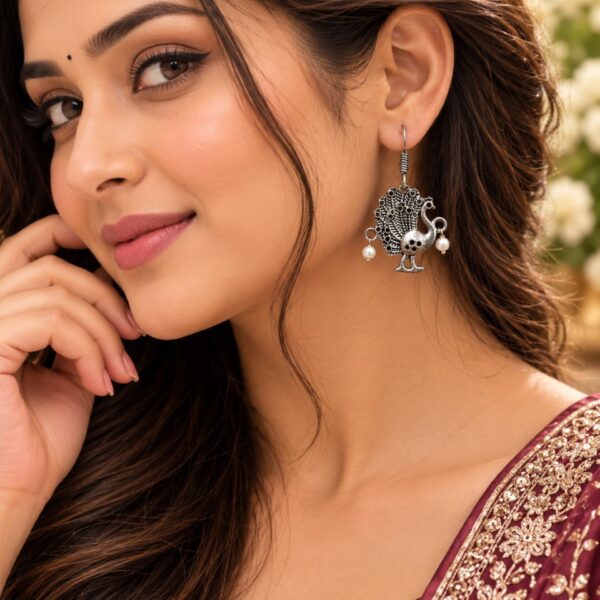 Stylish Peacock Earrings Elegant Traditional Peacock Jewellery