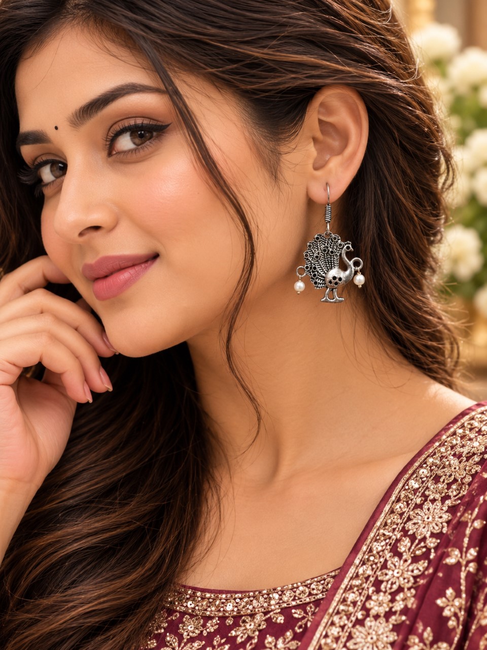 Stylish Peacock Earrings Elegant Traditional Peacock Jewellery