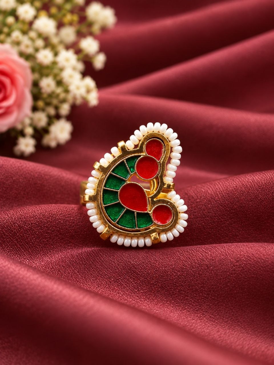 Gold Plated Peacock Ring brass traditional jewelry with premium polish