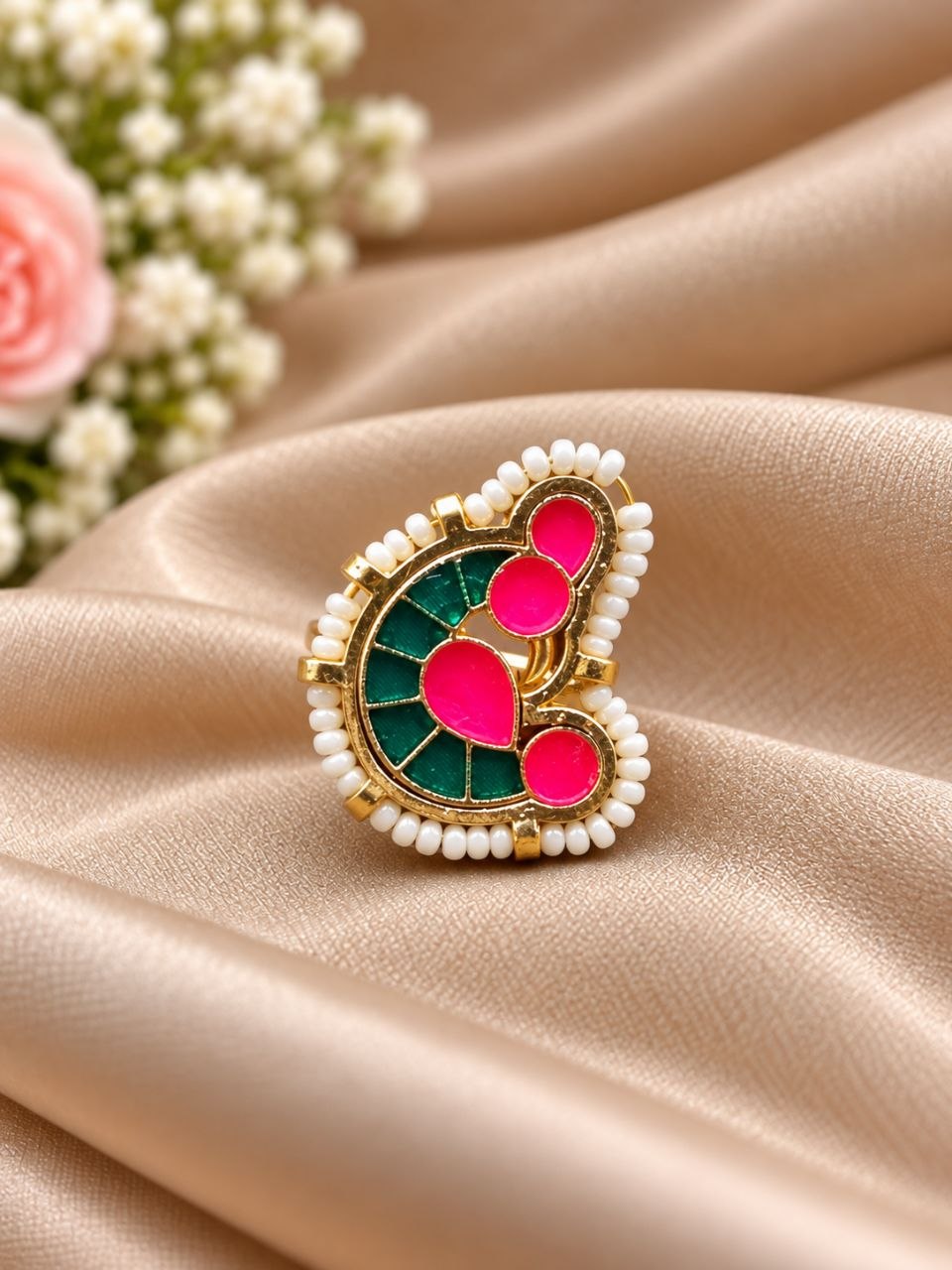 Gold Plated Peacock Ring brass traditional jewelry with premium polish