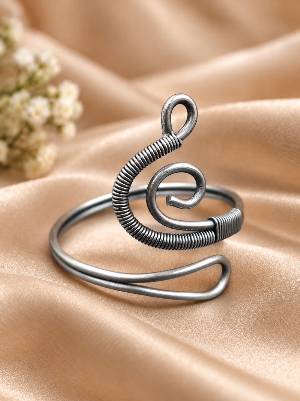 Silver Handmade Bangle Traditional Brass Jewelry with Elegant Premium Polish