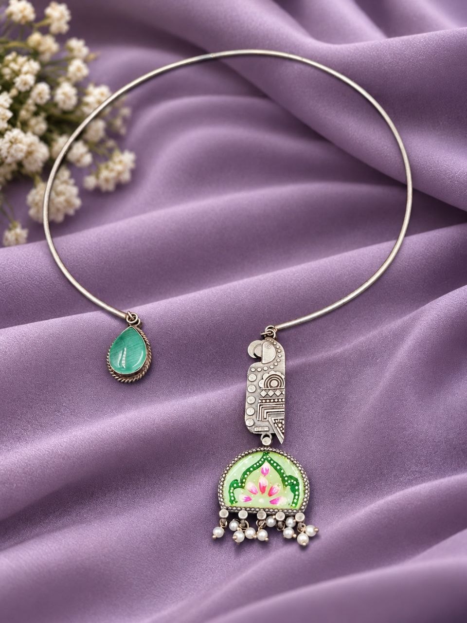 Parrot Hasli Necklace traditional parrot design brass ethnic jewelry