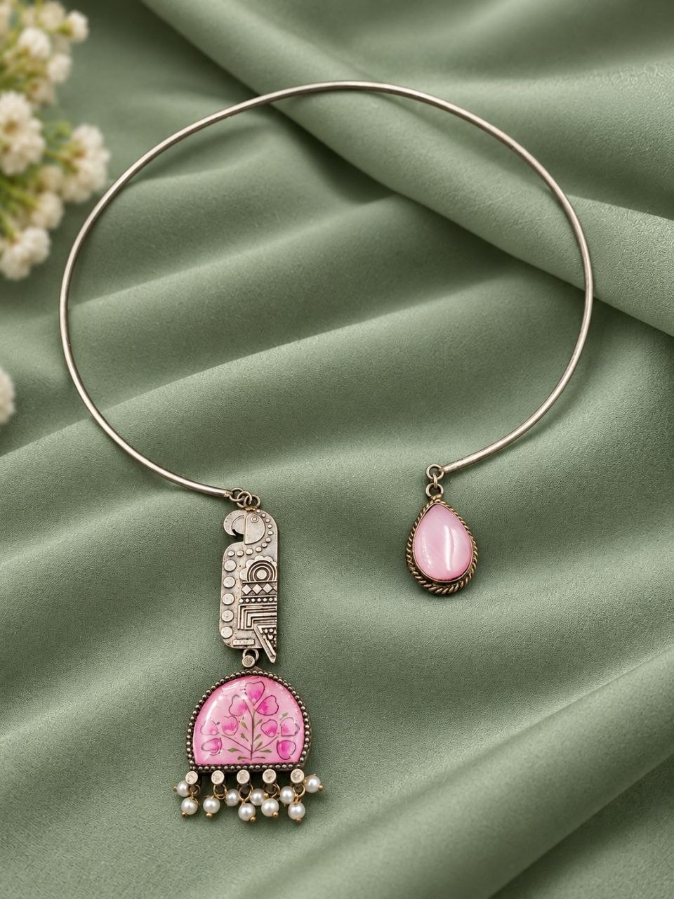 Parrot Hasli Necklace traditional parrot design brass ethnic jewelry