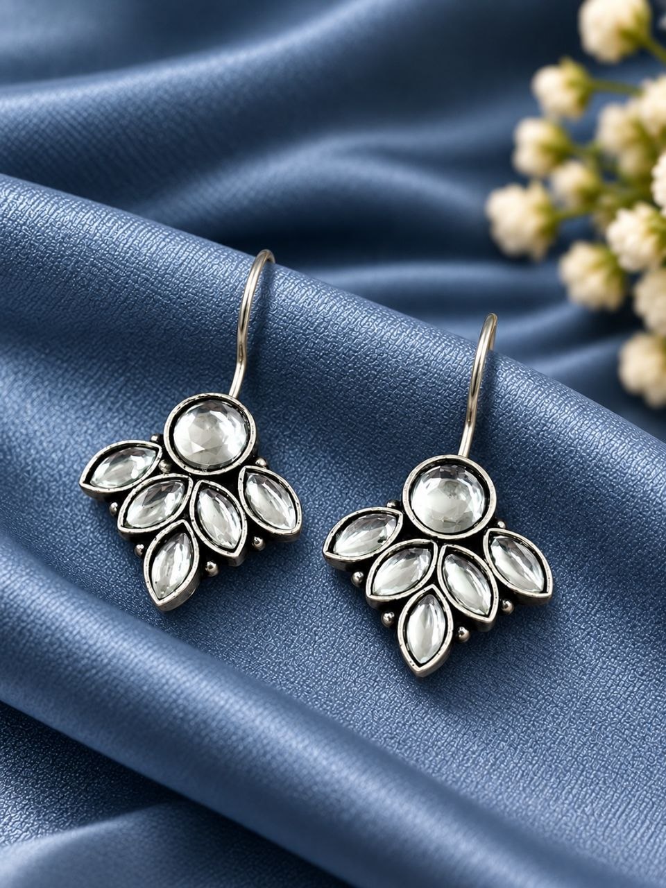 Oxidized Hook Earring traditional brass antique style ethnic jewelry