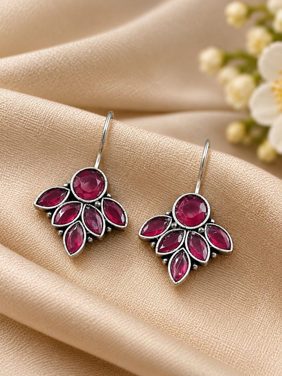 Oxidized Hook Earring traditional brass antique style ethnic jewelry