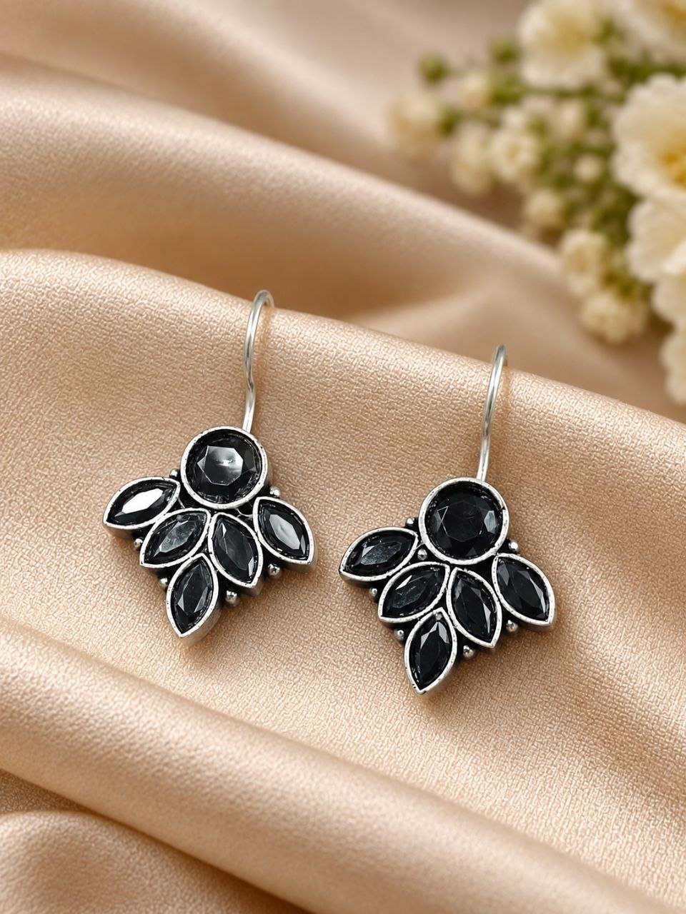 Oxidized Hook Earring traditional brass antique style ethnic jewelry