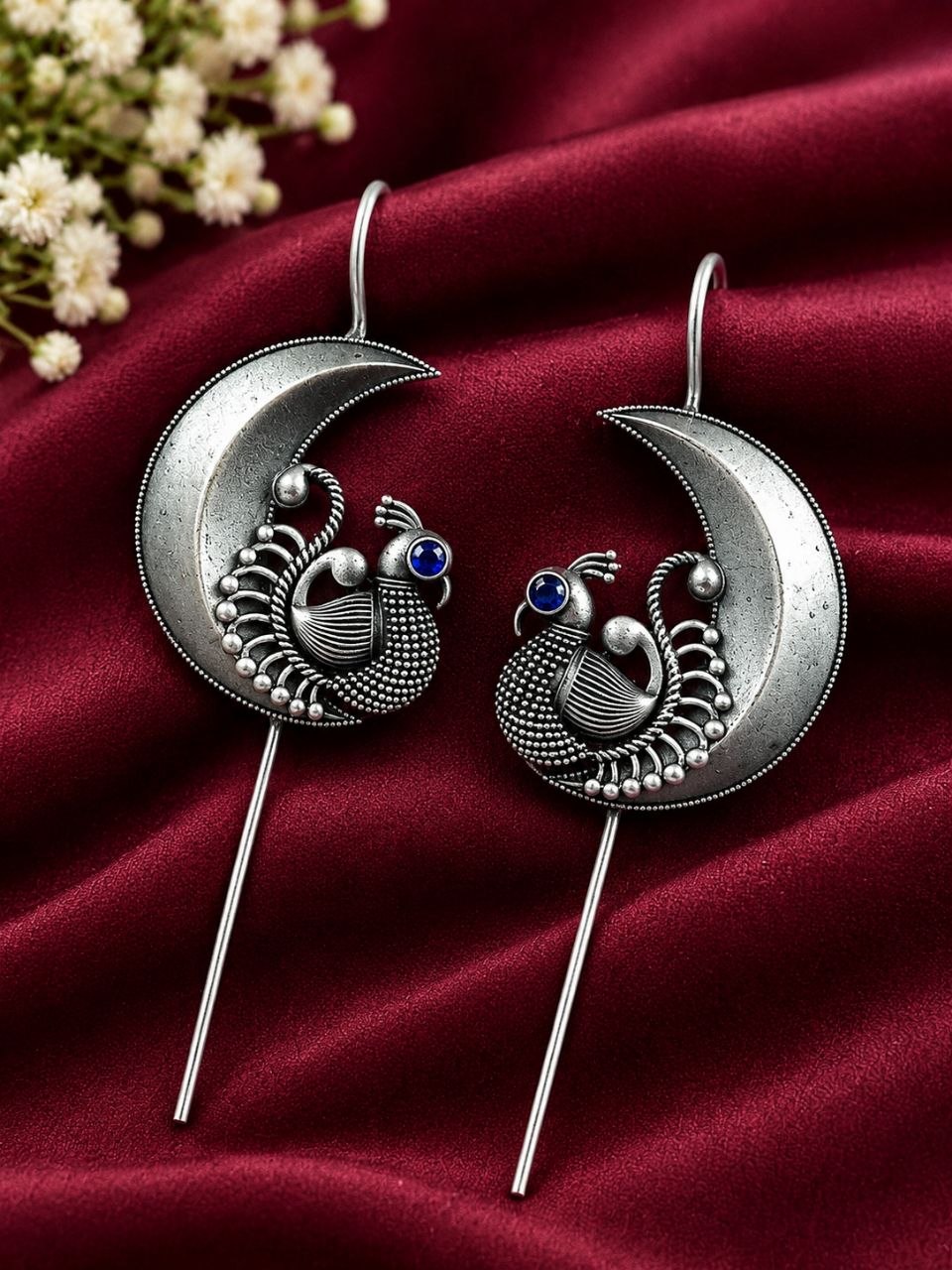 Oxidized Peacock Earcuff Traditional Peacock Design Jewelry for Women