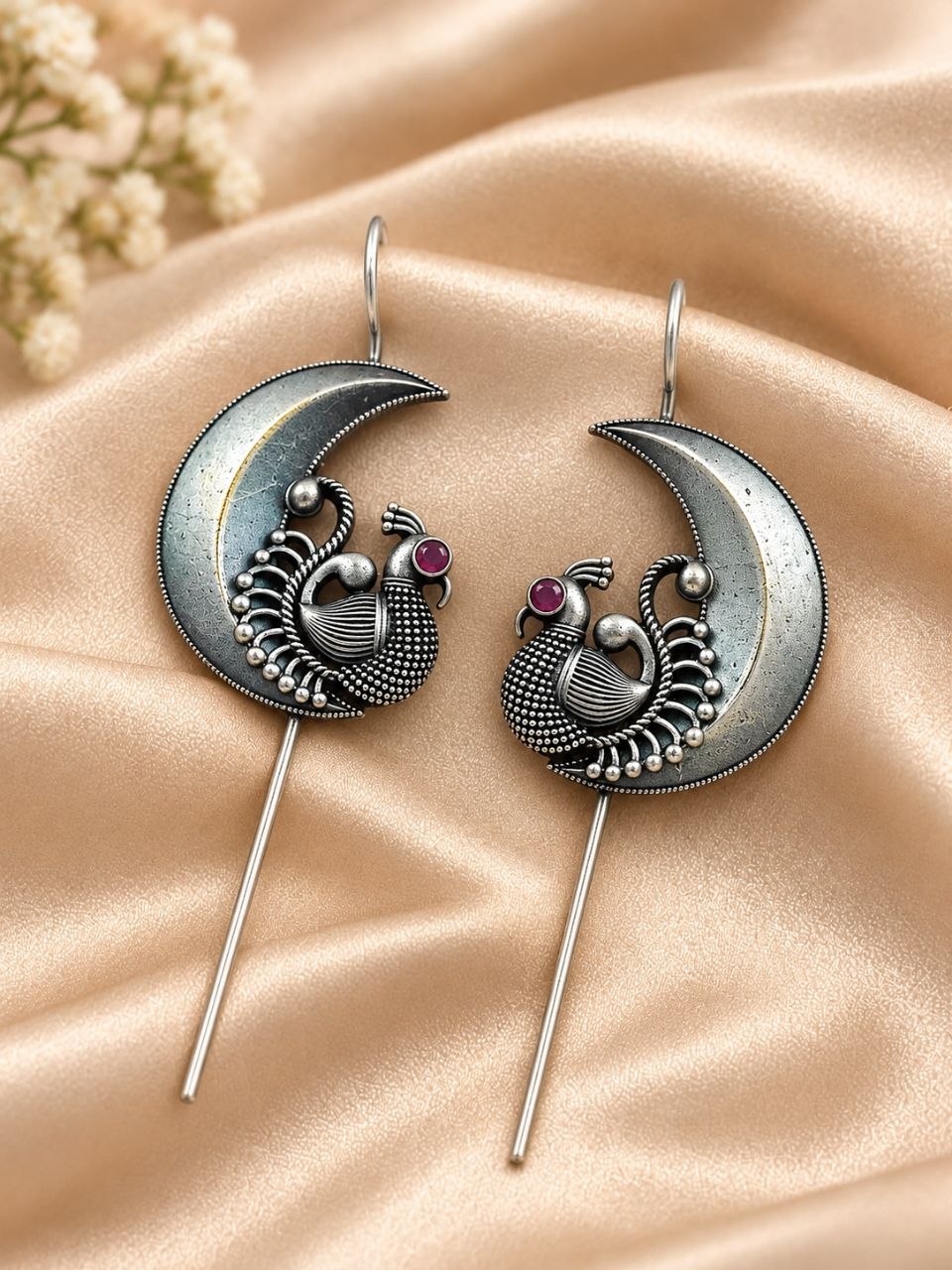 Oxidized Peacock Earcuff Traditional Peacock Design Jewelry for Women