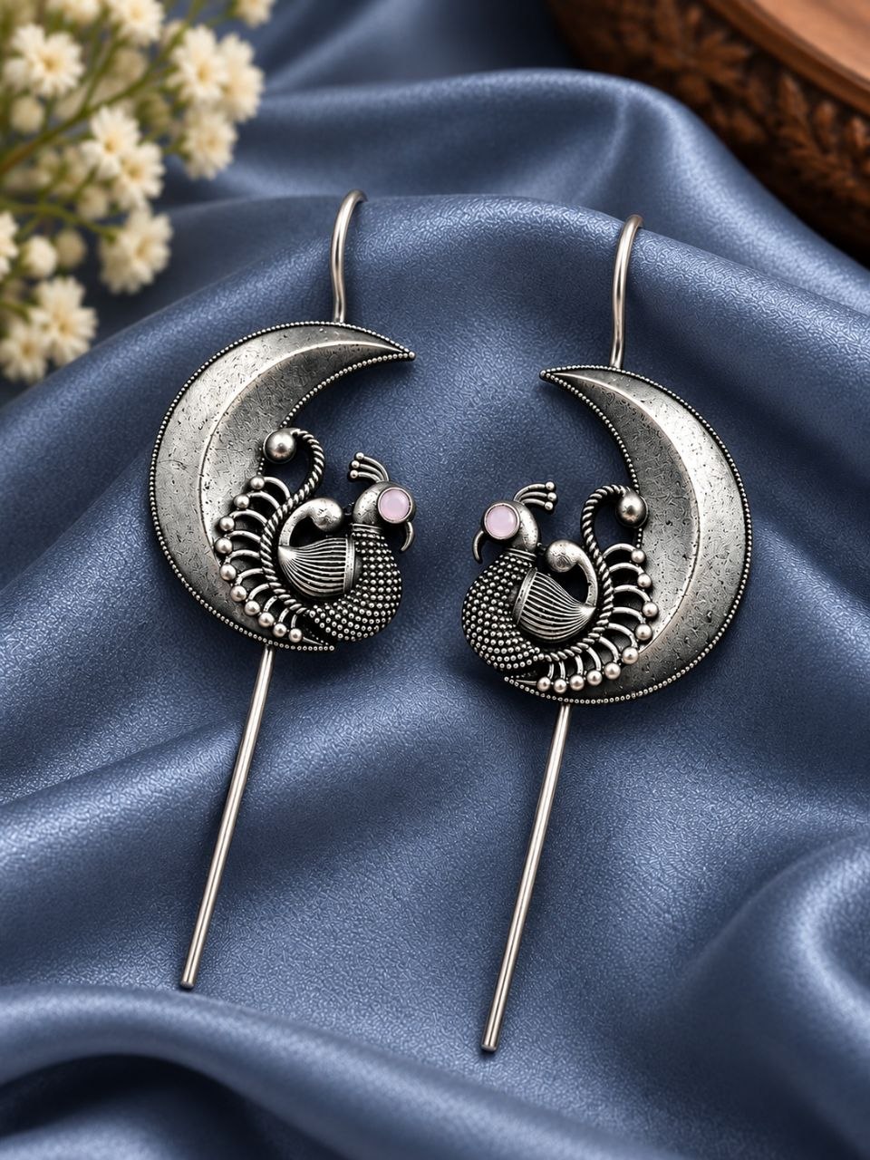 Oxidized Peacock Earcuff Traditional Peacock Design Jewelry for Women
