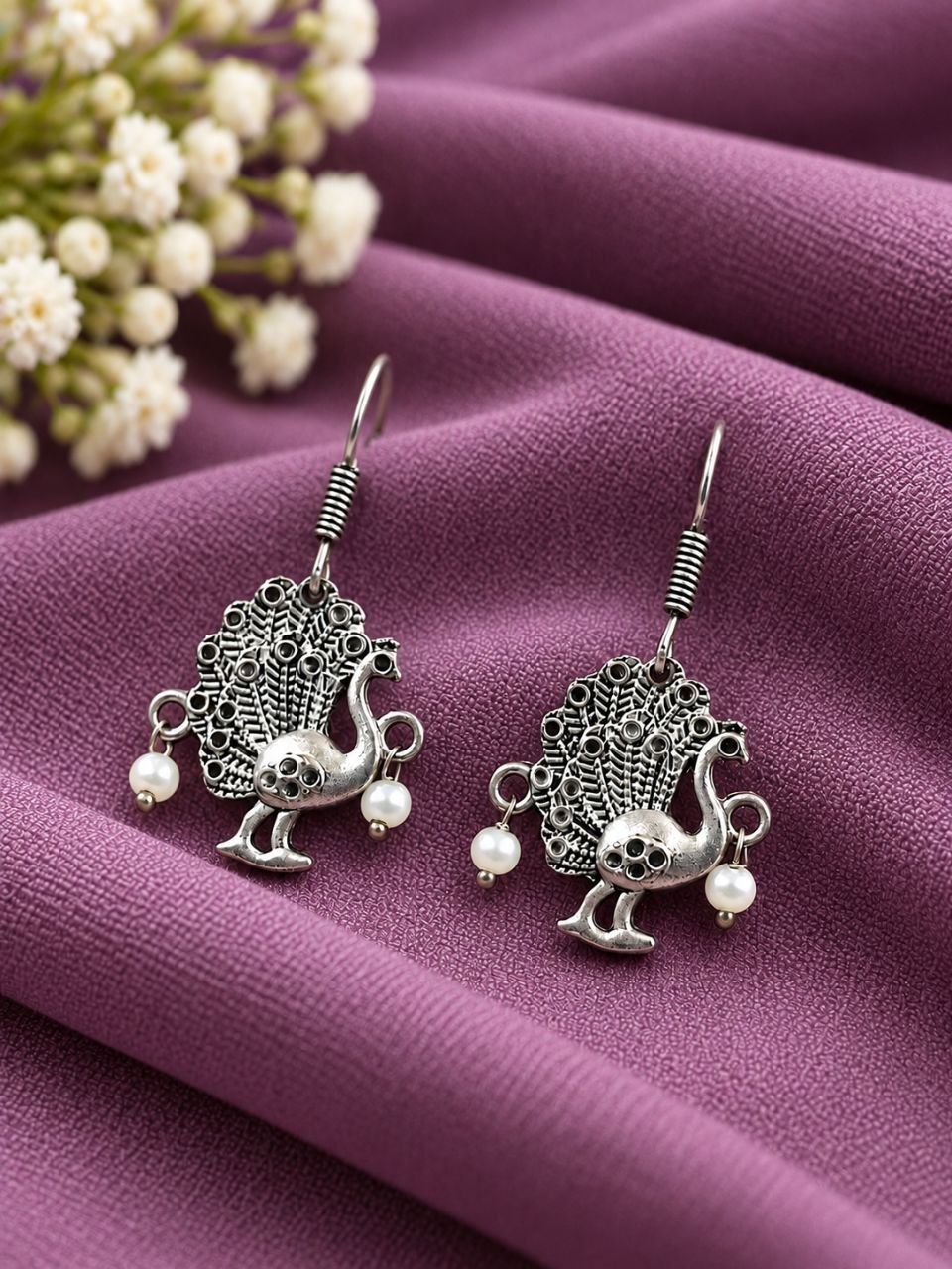 Peacock Hook Earring traditional peacock design elegant fashion jewelry for women